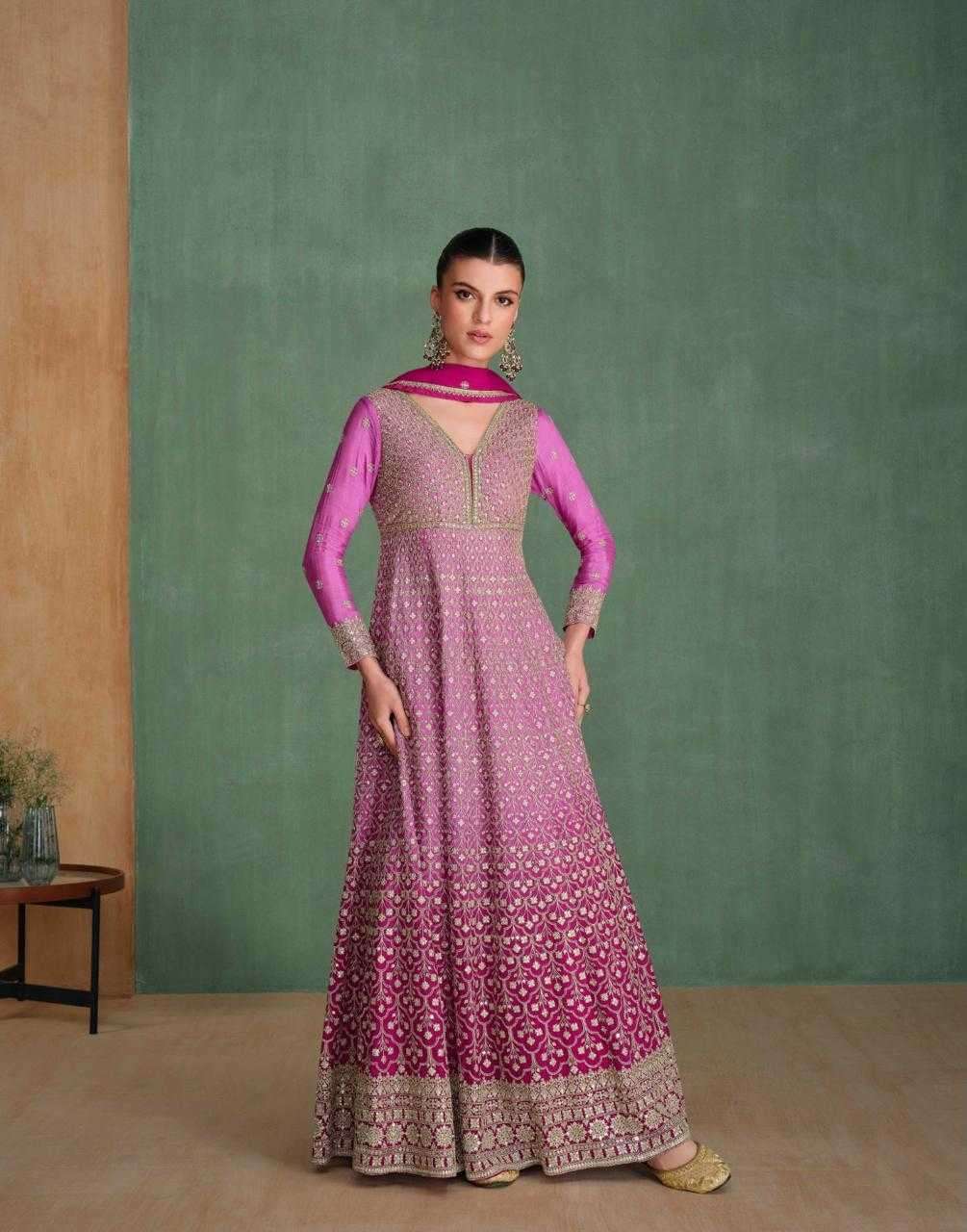 SAYURI DESIGNER PREENST ARZOO EMBROIDERY WORK GEORGETTE READYMADE GOWN SET CATALOG WHOLESALER AND EXPORTER 