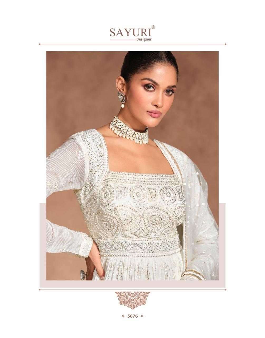SAYURI DESIGNER PRESENTS IZHAR GEORGETTE FULLY STITCH TRADITIONAL GOWN CATALOG WHOLESALER AND EXPORTER 