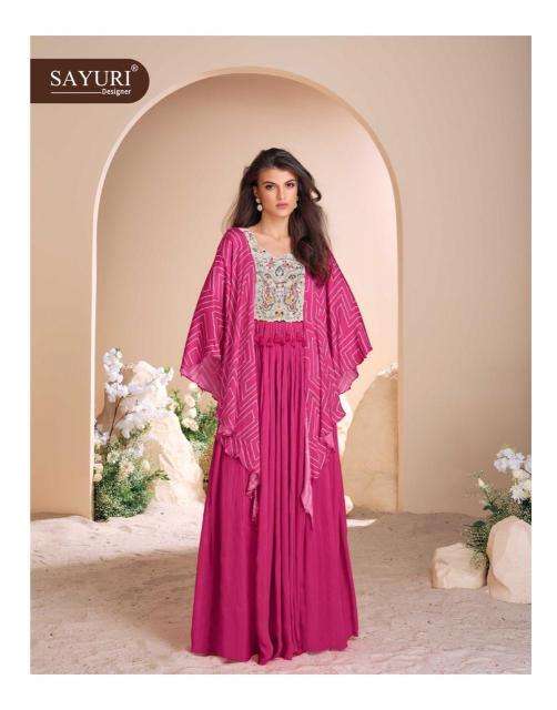SAYURI DESIGNER PRESENTS MOHEY CHINON SILK READYMADE DESIGNER GOWN CATALOG WHOLESALER AND EXPORTER 