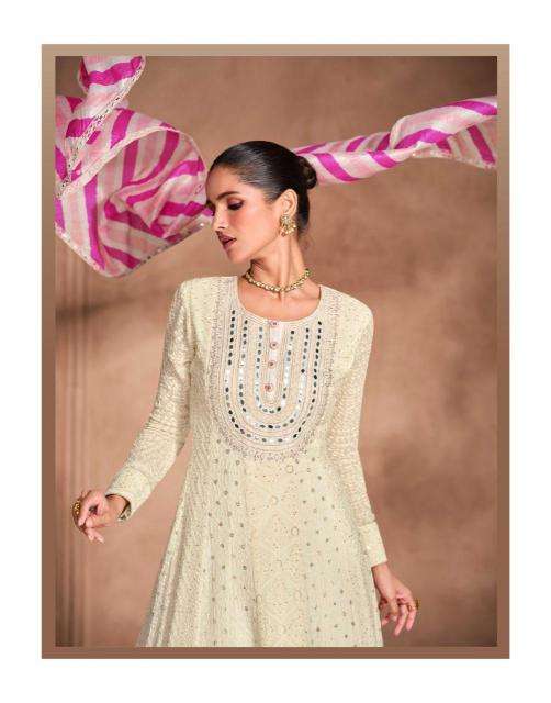 SAYURI DESIGNER PRESENTS RIVAAH CHIKANKARI GEORGETTE GOWN STYLE 3PCS READYMADE SALWAR SUITS CATALOG WHOLESALER AND EXPORTER IN SURAT 