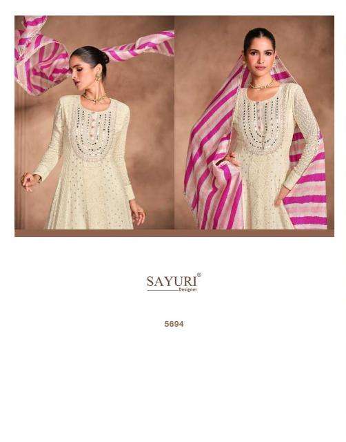 SAYURI DESIGNER PRESENTS RIVAAH CHIKANKARI GEORGETTE GOWN STYLE 3PCS READYMADE SALWAR SUITS CATALOG WHOLESALER AND EXPORTER IN SURAT 
