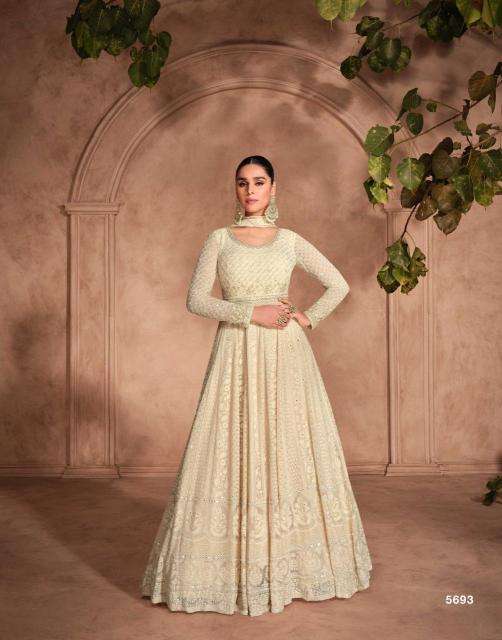 SAYURI DESIGNER PRESENTS RIVAAH CHIKANKARI GEORGETTE GOWN STYLE 3PCS READYMADE SALWAR SUITS CATALOG WHOLESALER AND EXPORTER IN SURAT 