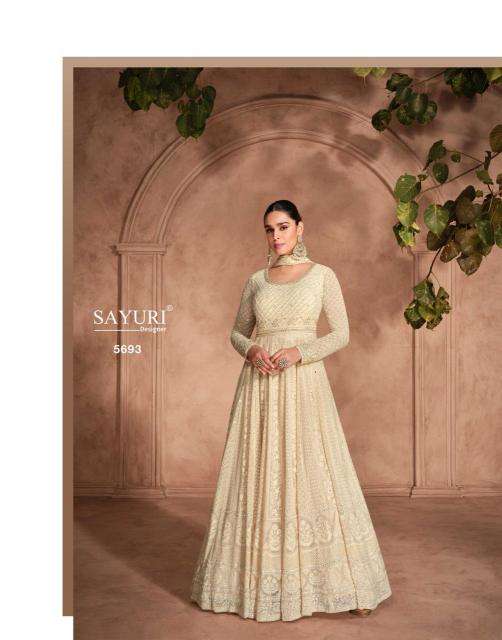 SAYURI DESIGNER PRESENTS RIVAAH CHIKANKARI GEORGETTE GOWN STYLE 3PCS READYMADE SALWAR SUITS CATALOG WHOLESALER AND EXPORTER IN SURAT 