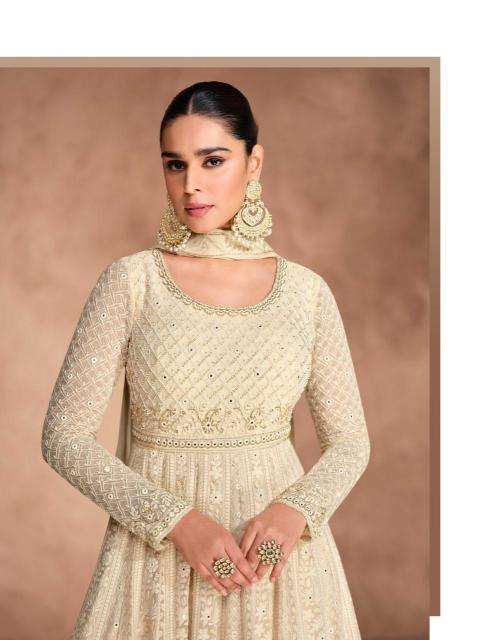 SAYURI DESIGNER PRESENTS RIVAAH CHIKANKARI GEORGETTE GOWN STYLE 3PCS READYMADE SALWAR SUITS CATALOG WHOLESALER AND EXPORTER IN SURAT 