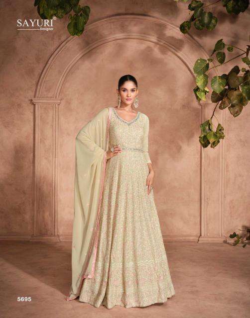 SAYURI DESIGNER PRESENTS RIVAAH CHIKANKARI GEORGETTE GOWN STYLE 3PCS READYMADE SALWAR SUITS CATALOG WHOLESALER AND EXPORTER IN SURAT 