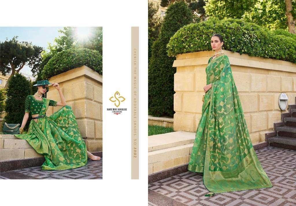 SHUBH SHREE CREATION PRESENTS SPOTLIGHT DIGITAL PRINT JACQUARD SAREES CATALOG WHOLESALER AND EXPORTER 