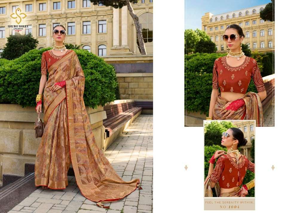 SHUBH SHREE CREATION PRESENTS SPOTLIGHT DIGITAL PRINT JACQUARD SAREES CATALOG WHOLESALER AND EXPORTER 