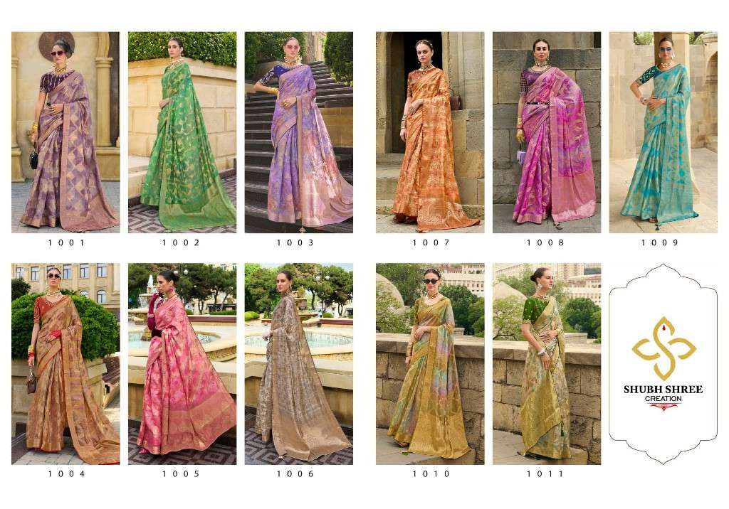 SHUBH SHREE CREATION PRESENTS SPOTLIGHT DIGITAL PRINT JACQUARD SAREES CATALOG WHOLESALER AND EXPORTER 