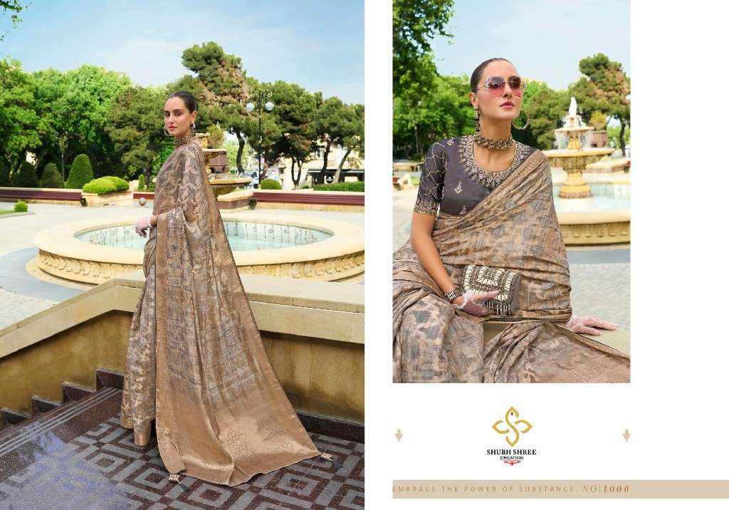SHUBH SHREE CREATION PRESENTS SPOTLIGHT DIGITAL PRINT JACQUARD SAREES CATALOG WHOLESALER AND EXPORTER 