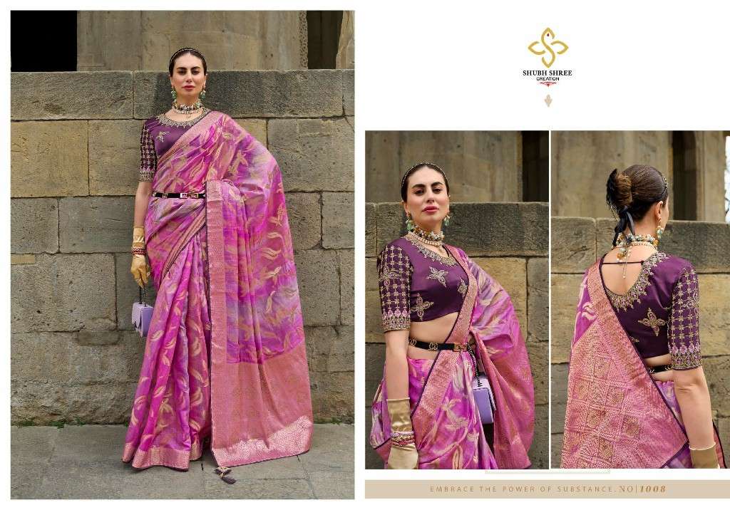 SHUBH SHREE CREATION PRESENTS SPOTLIGHT DIGITAL PRINT JACQUARD SAREES CATALOG WHOLESALER AND EXPORTER 
