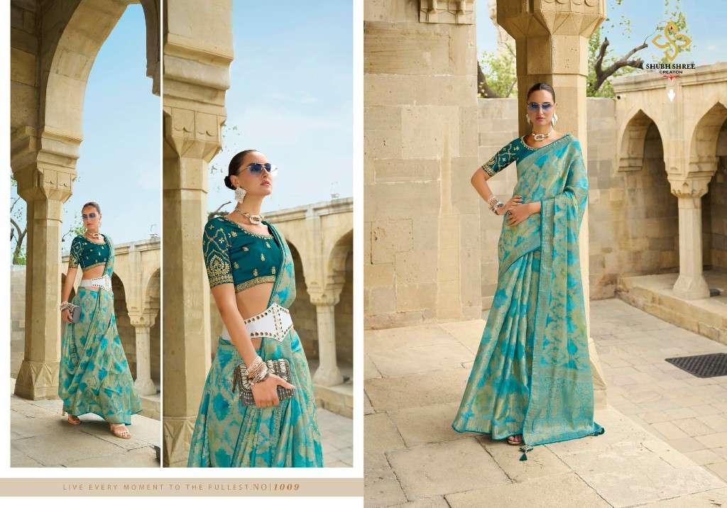 SHUBH SHREE CREATION PRESENTS SPOTLIGHT DIGITAL PRINT JACQUARD SAREES CATALOG WHOLESALER AND EXPORTER 