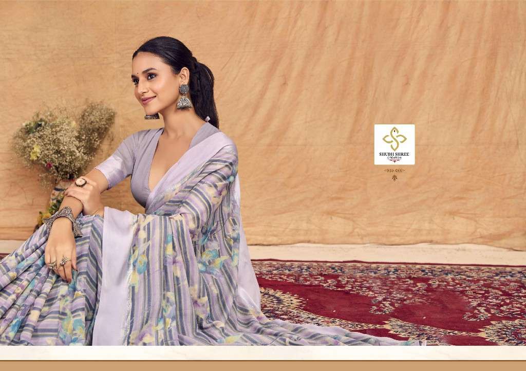 SHUBH SHREE CREATION PRESENTS TIRAMISU VOL-3 UNIQUE PRINT CHIFFON SAREES CATALOG WHOLESALER AND EXPORTER 