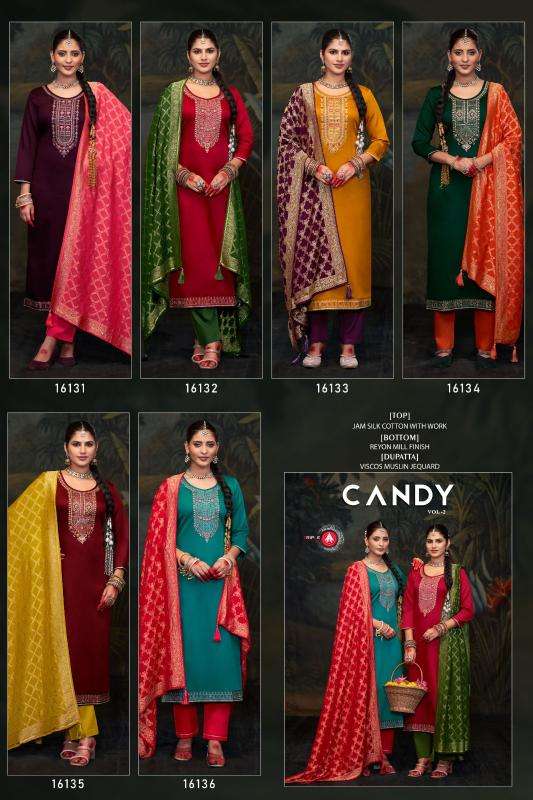TRIPLE A PRESENTS CANDY VOL-2 COMFORTABLE JAM SILK COTTON 3PCS SUITS CATALOG WHOLESALER AND EXPORTER IN SURAT