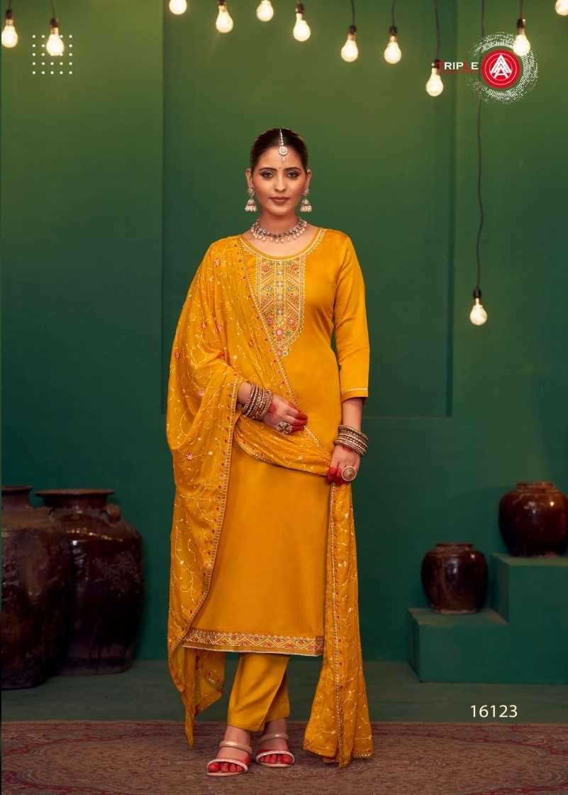 TRIPLE A PRESENTS KEERAT VOL-9 JAM SILK COTTON UNIQUE STYLE LADIES SUITS CATALOG WHOLESALER AND EXPORTER 