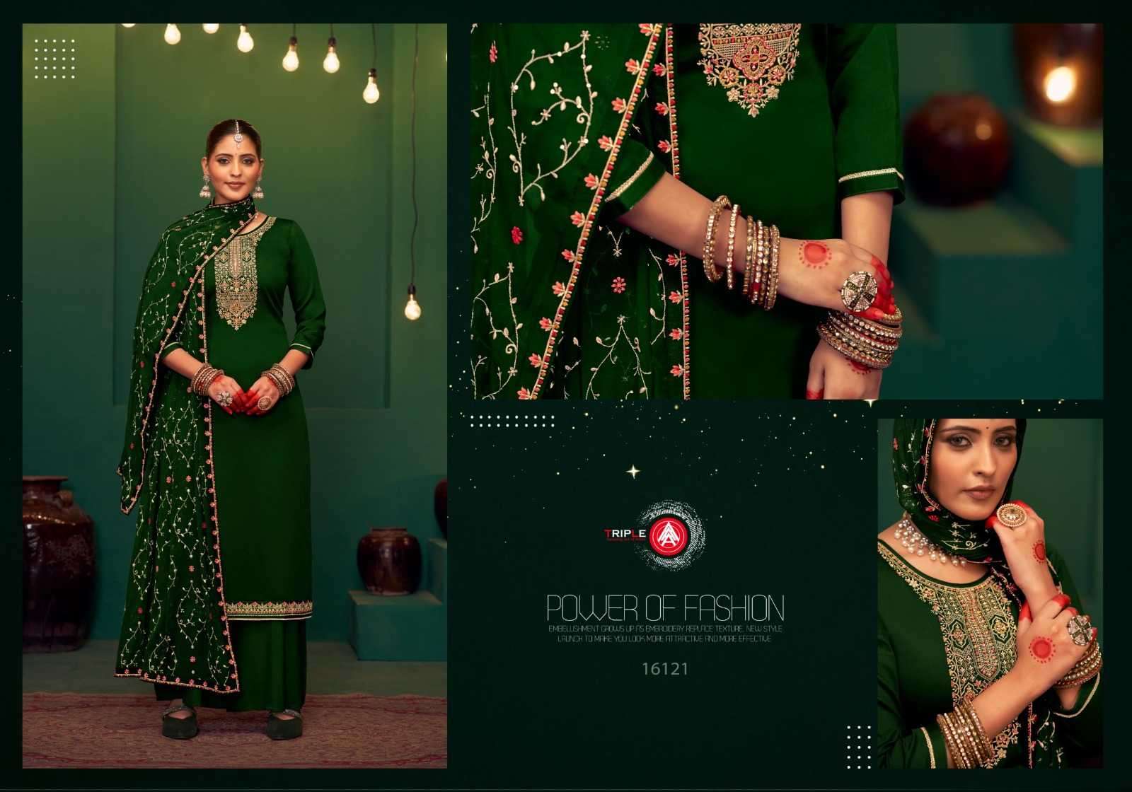 TRIPLE A PRESENTS KEERAT VOL-9 JAM SILK COTTON UNIQUE STYLE LADIES SUITS CATALOG WHOLESALER AND EXPORTER 