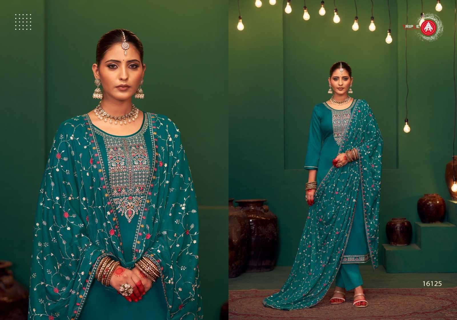 TRIPLE A PRESENTS KEERAT VOL-9 JAM SILK COTTON UNIQUE STYLE LADIES SUITS CATALOG WHOLESALER AND EXPORTER 