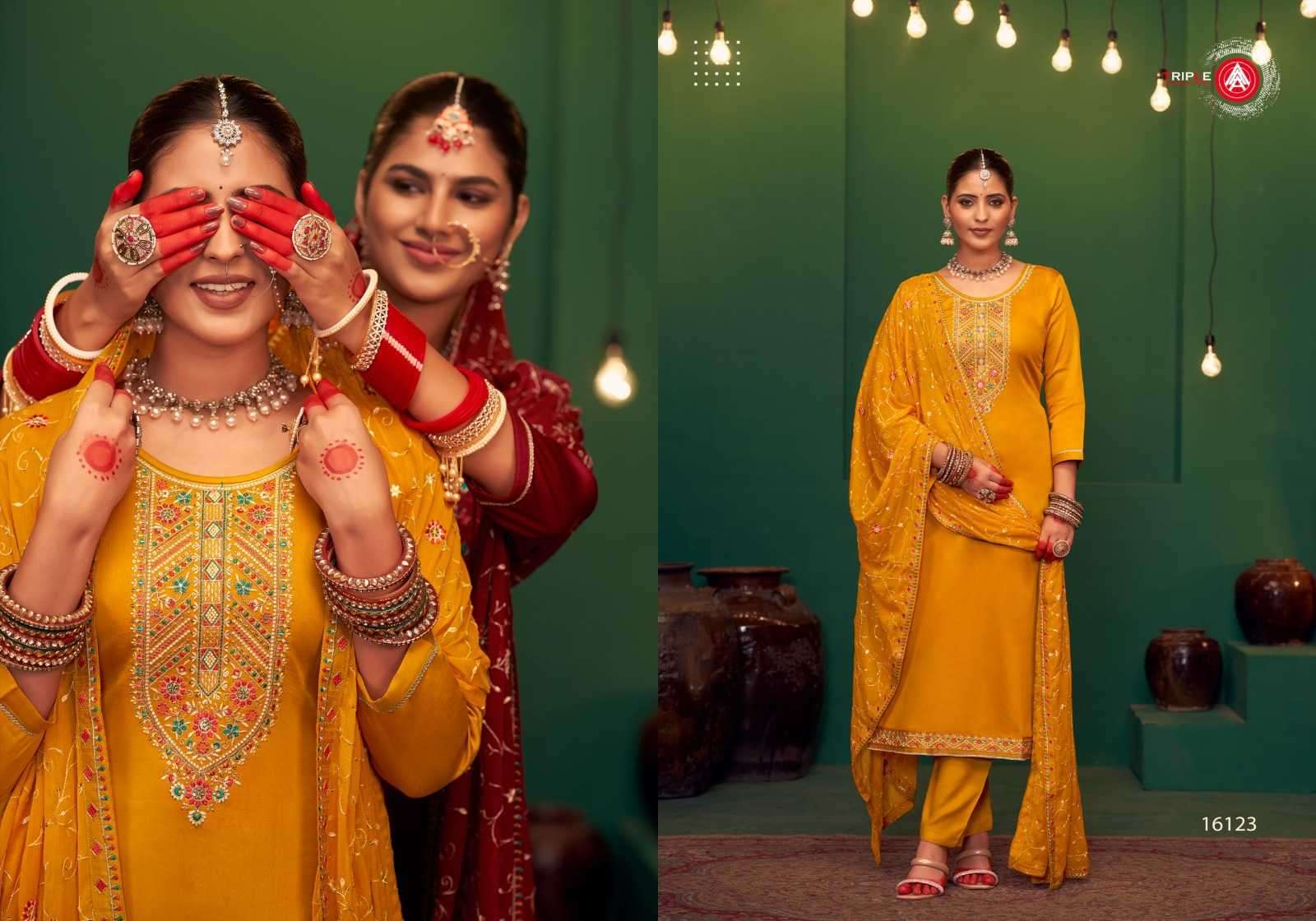 TRIPLE A PRESENTS KEERAT VOL-9 JAM SILK COTTON UNIQUE STYLE LADIES SUITS CATALOG WHOLESALER AND EXPORTER 