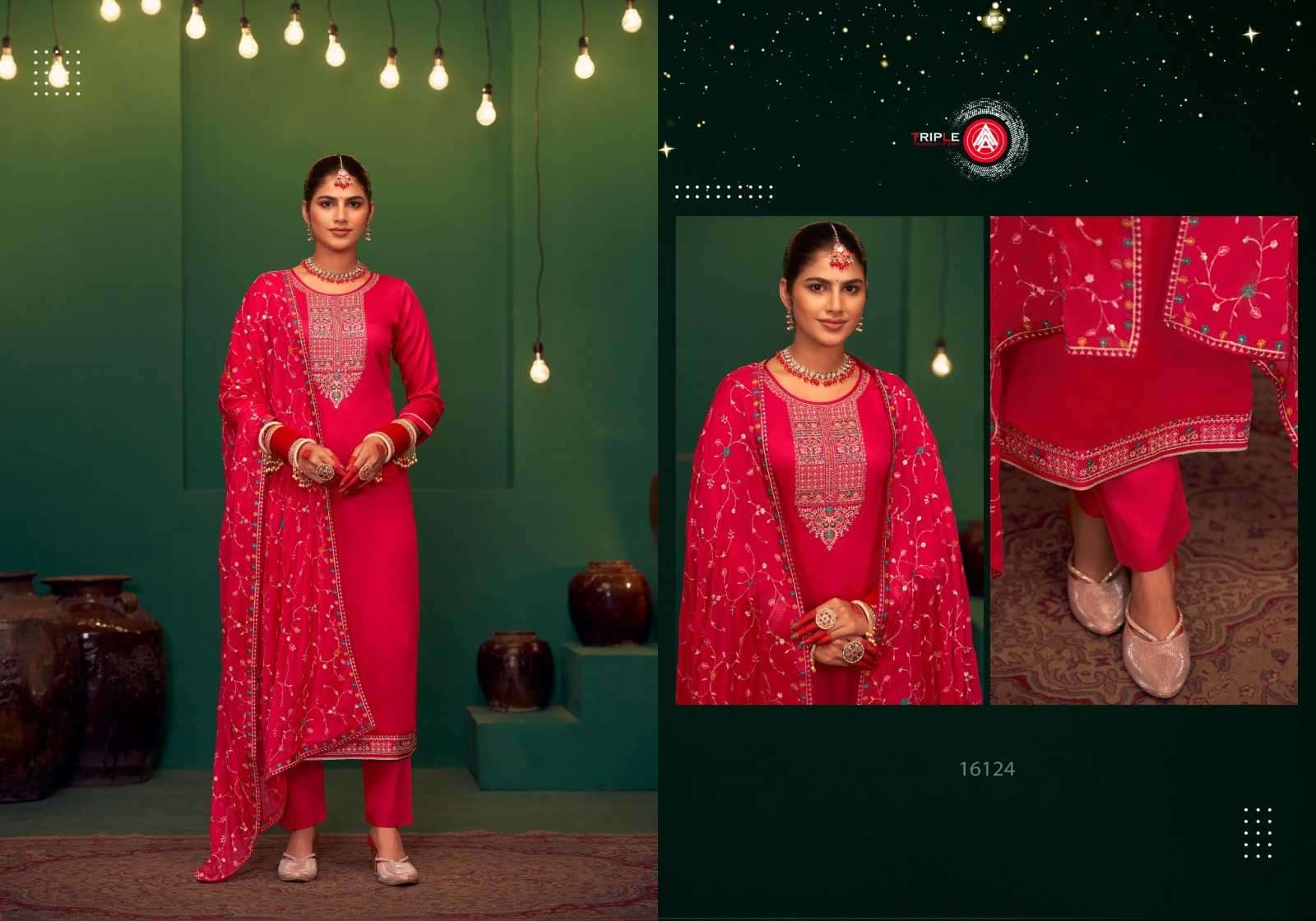 TRIPLE A PRESENTS KEERAT VOL-9 JAM SILK COTTON UNIQUE STYLE LADIES SUITS CATALOG WHOLESALER AND EXPORTER 