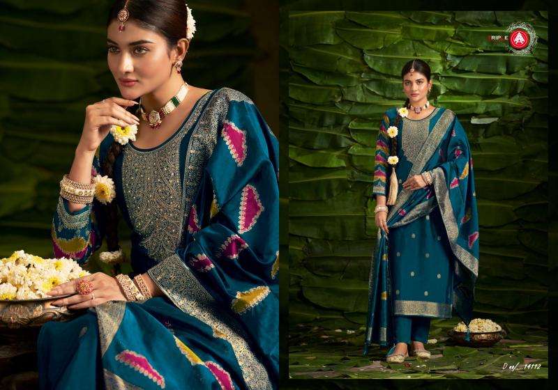 TRIPLE AAA PRESENTS  SAPTRANG VISCOSE JACQUARD FANCY TRENDY LADIES SUITS CATALOG WHOLESALER AND EXPORTER 