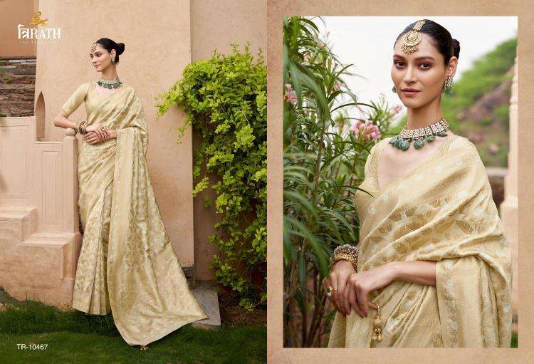 TRIRATH PRESENTS GATHA 10463-10470 VISCOSE SILK DESIGNER SAREE WITH BLOUSE CATALOG WHOLESALER AND EXPORTER 