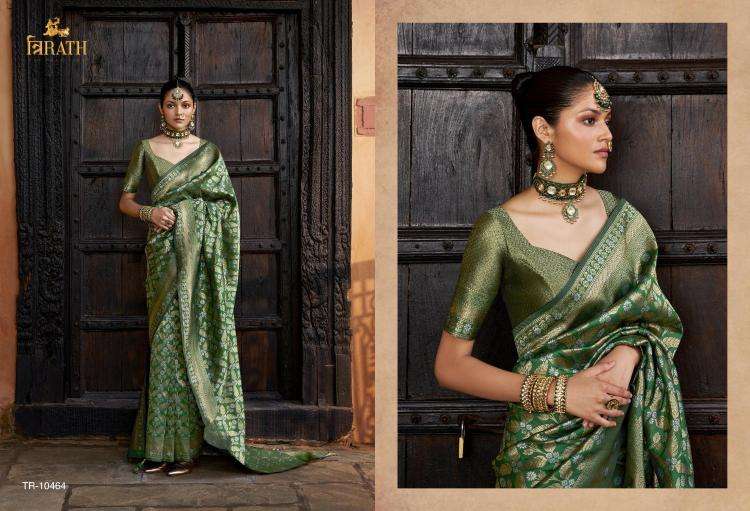 TRIRATH PRESENTS GATHA 10463-10470 VISCOSE SILK DESIGNER SAREE WITH BLOUSE CATALOG WHOLESALER AND EXPORTER 