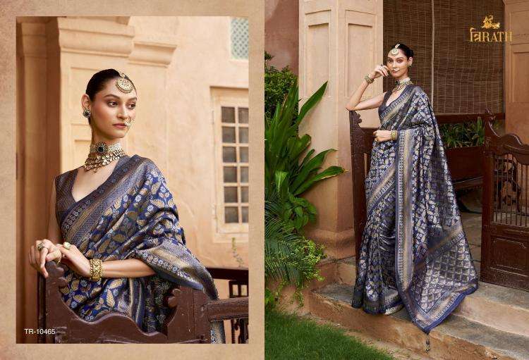 TRIRATH PRESENTS GATHA 10463-10470 VISCOSE SILK DESIGNER SAREE WITH BLOUSE CATALOG WHOLESALER AND EXPORTER 
