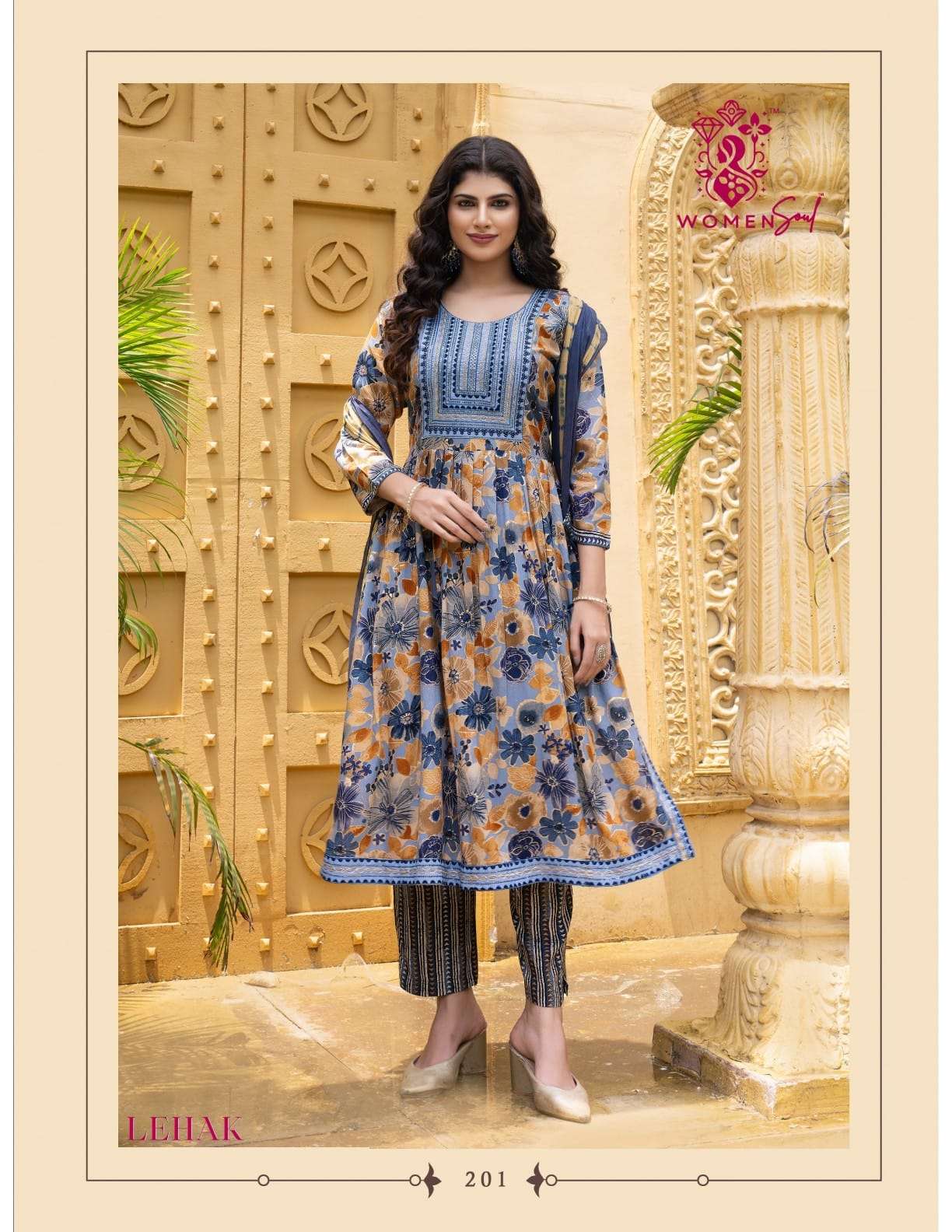 WOMAN SOUL PRESENTS LEHAK VOL-2 DESIGNER NAYRA CUT KURTIS BOTTOM DUPATTA CATALOG WHOLESALER AND EXPORTER 