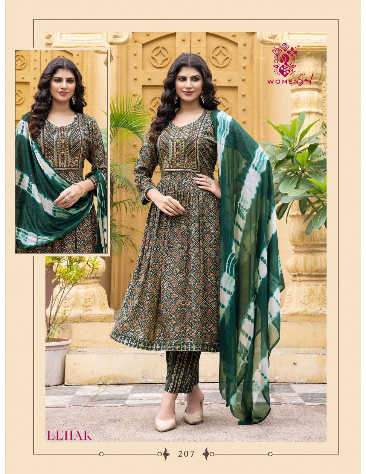 WOMAN SOUL PRESENTS LEHAK VOL-2 DESIGNER NAYRA CUT KURTIS BOTTOM DUPATTA CATALOG WHOLESALER AND EXPORTER 