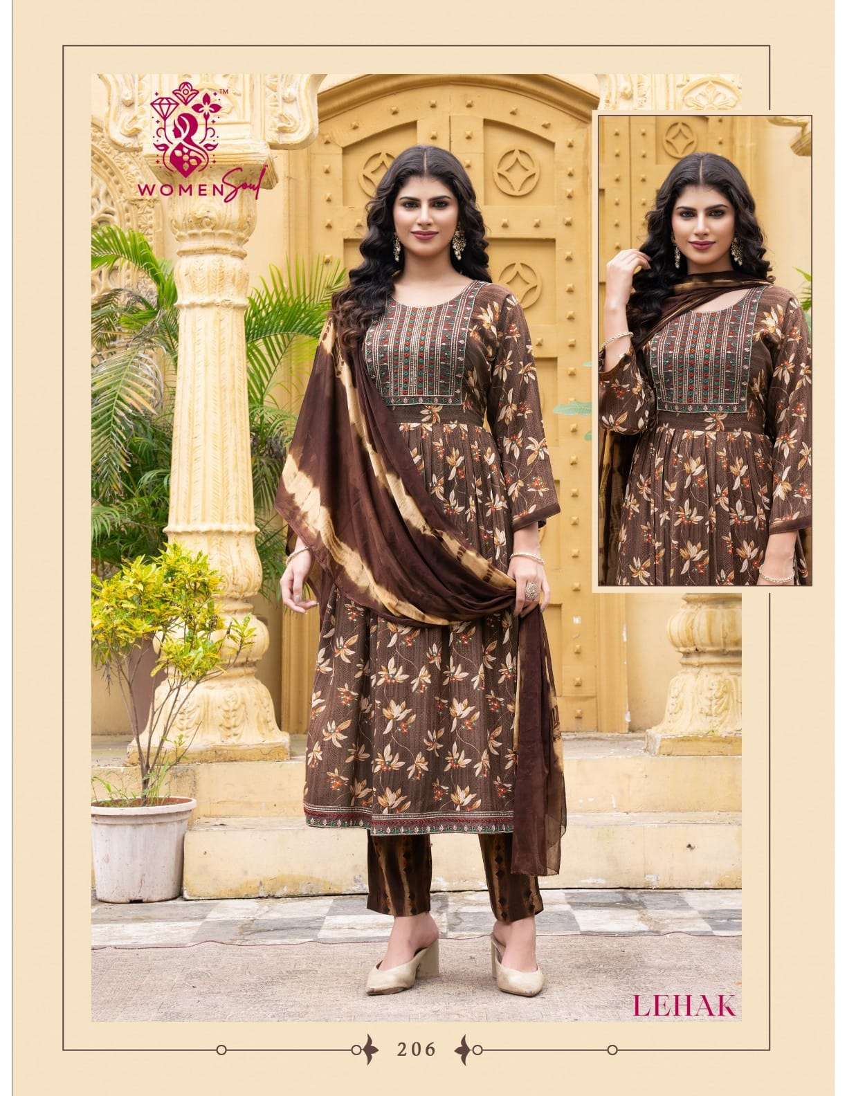 WOMAN SOUL PRESENTS LEHAK VOL-2 DESIGNER NAYRA CUT KURTIS BOTTOM DUPATTA CATALOG WHOLESALER AND EXPORTER 