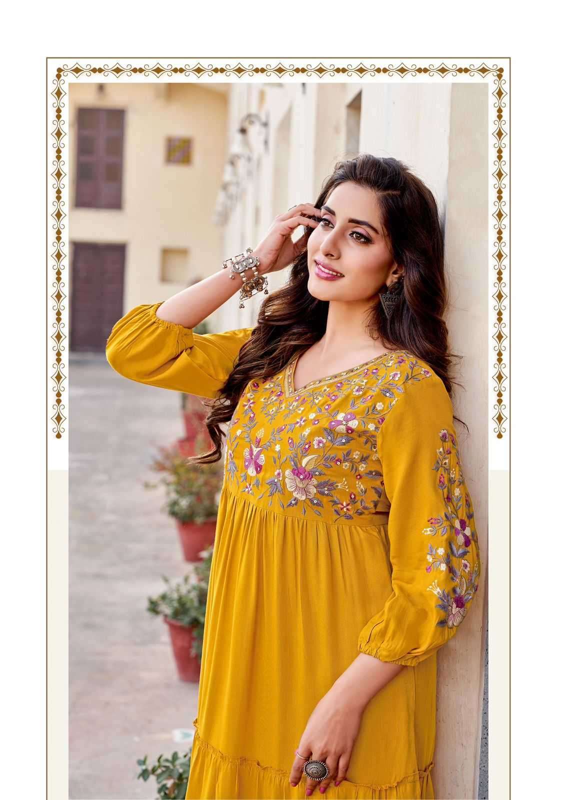 WOOGLEE PRESENTS ANCHAL FULLSTITCH RAYON TRENDY KURTI CATALOG WHOLESALER AND EXPORTER 