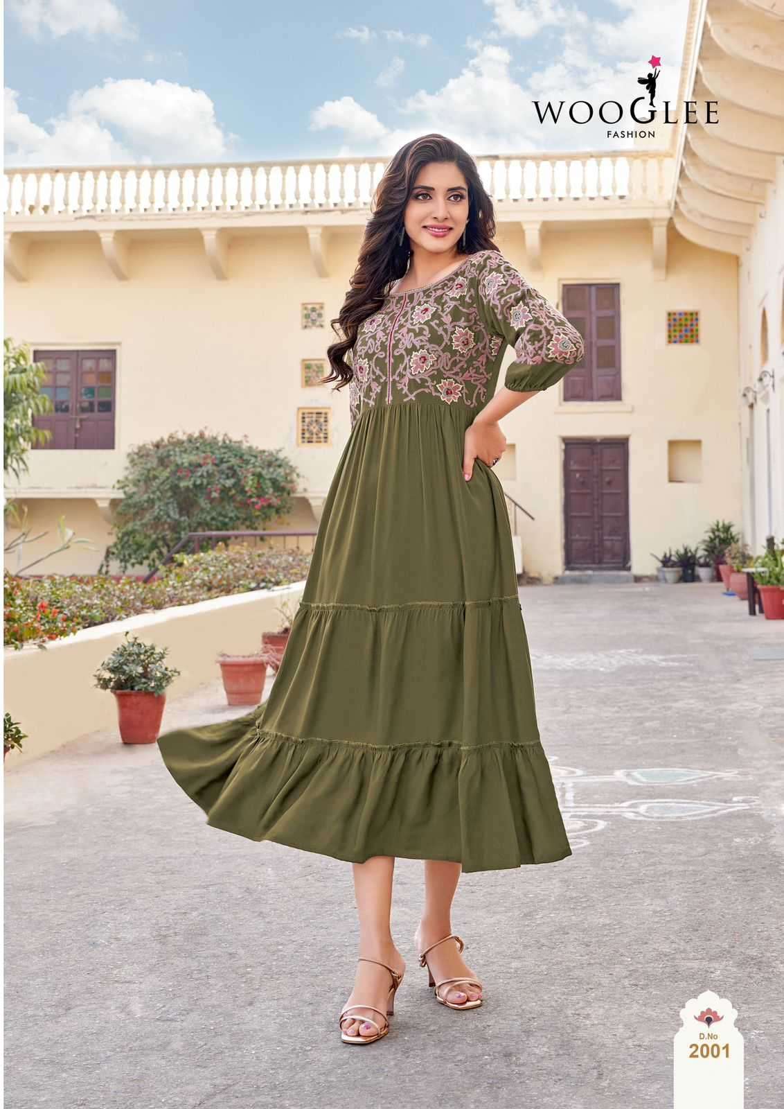 WOOGLEE PRESENTS ANCHAL FULLSTITCH RAYON TRENDY KURTI CATALOG WHOLESALER AND EXPORTER 