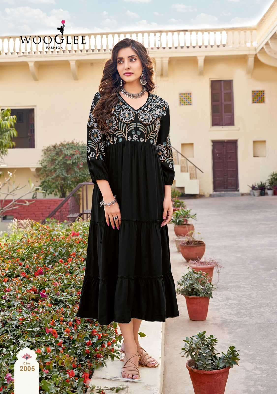 WOOGLEE PRESENTS ANCHAL FULLSTITCH RAYON TRENDY KURTI CATALOG WHOLESALER AND EXPORTER 