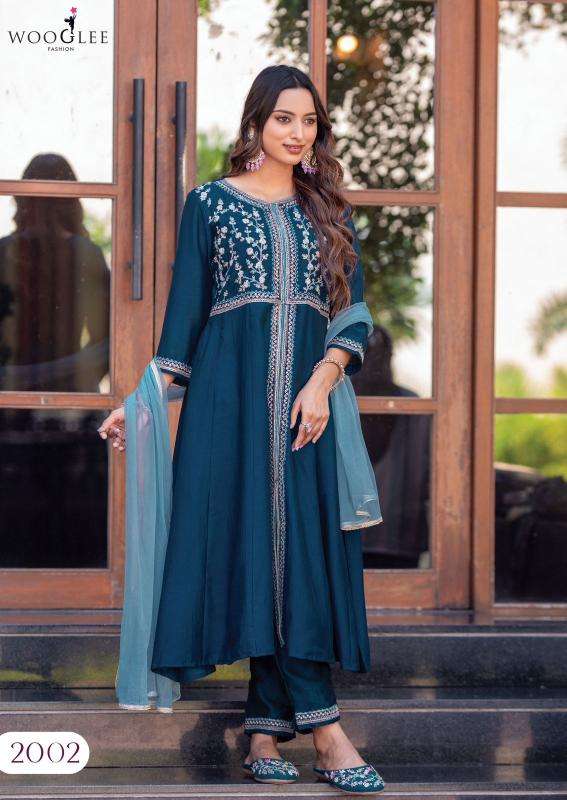 WOOGLEE PRESENTS SURKHI THREAD VICHITRA READYMADE KURTIS CATALOG WHOLESALER AND EXPORTER IN SURAT