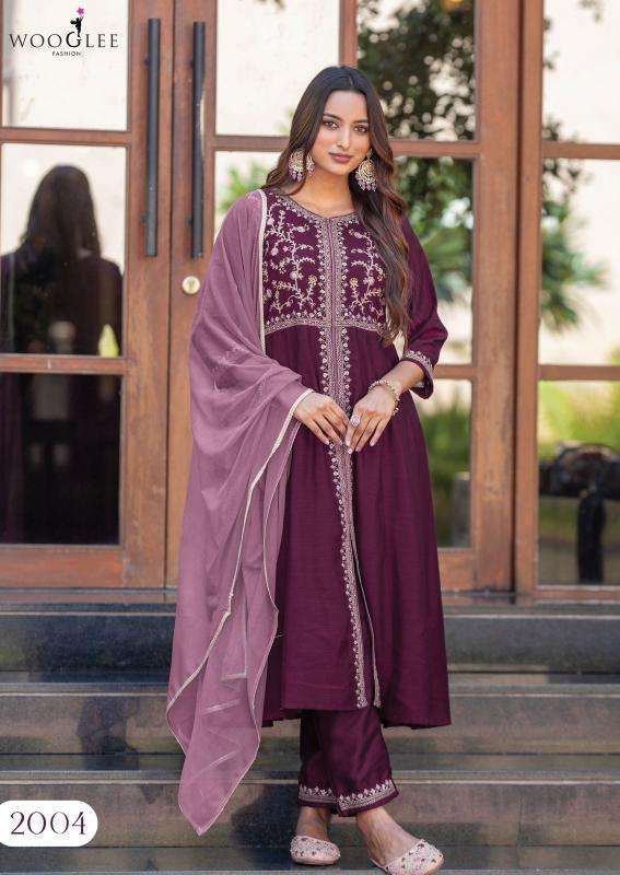 WOOGLEE PRESENTS SURKHI THREAD VICHITRA READYMADE KURTIS CATALOG WHOLESALER AND EXPORTER IN SURAT