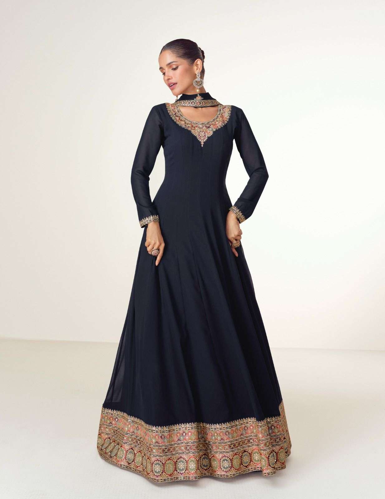 ASHIRWAD PRESENTS VIRASAT EXCLUSIVE DESIGNER GOWN CATALOG COLLECTION WHOLESALER AND EXPORTER IN SURAT