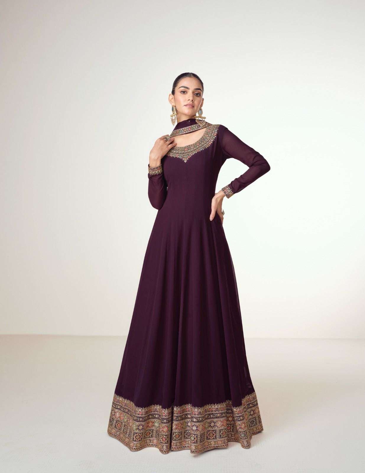 ASHIRWAD PRESENTS VIRASAT EXCLUSIVE DESIGNER GOWN CATALOG COLLECTION WHOLESALER AND EXPORTER IN SURAT