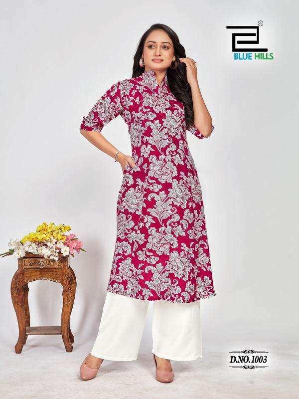 BLUE HILLS PRESENTS MEHER FULLSTITCH RAYON PRINTED PLUS SIZE PRINCESS CUT KURTIS CATALOG WHOLESALER AND EXPORTER 