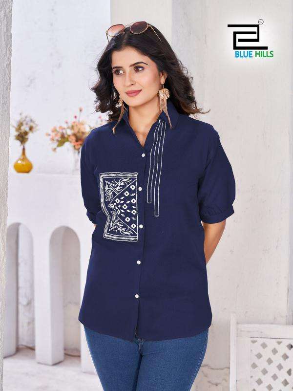 BLUE HILLS PRESENTS NATHALIA READYMADE COTTON WESTERN TOP FOR LADIES CATALOG WHOLESALER AND EXPORTER 