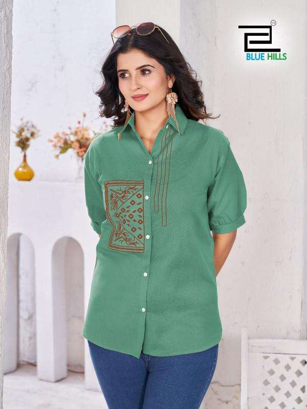 BLUE HILLS PRESENTS NATHALIA READYMADE COTTON WESTERN TOP FOR LADIES CATALOG WHOLESALER AND EXPORTER 