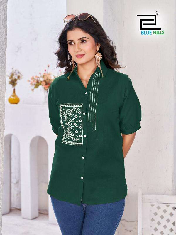 BLUE HILLS PRESENTS NATHALIA READYMADE COTTON WESTERN TOP FOR LADIES CATALOG WHOLESALER AND EXPORTER 