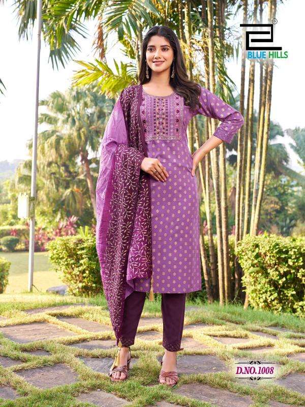 BLUE HILLS PRESENTS SUVA CHANDERI FOIL PRINTED READYMADE PLUS SIZE LADIES KURTIS CATALOG WHOLESALER AND EXPORTER 