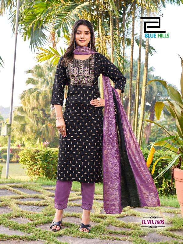 BLUE HILLS PRESENTS SUVA CHANDERI FOIL PRINTED READYMADE PLUS SIZE LADIES KURTIS CATALOG WHOLESALER AND EXPORTER 