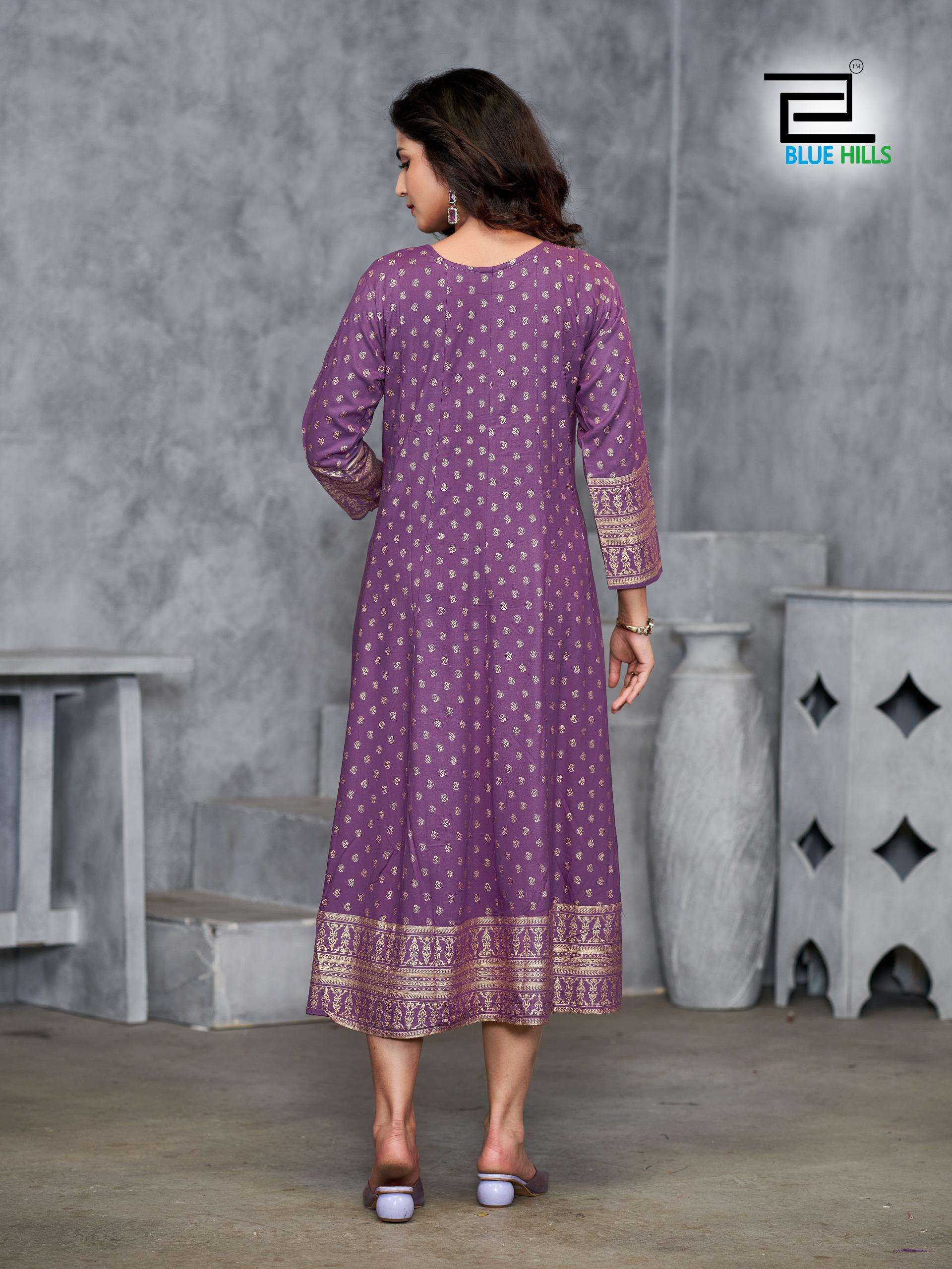 BLUE HILLS PRESENTS WOMANIYA PLUS VOL-1 RAYON PRINTED KURTI  CATALOG WHOLESALER AND EXPORTER IN SURAT