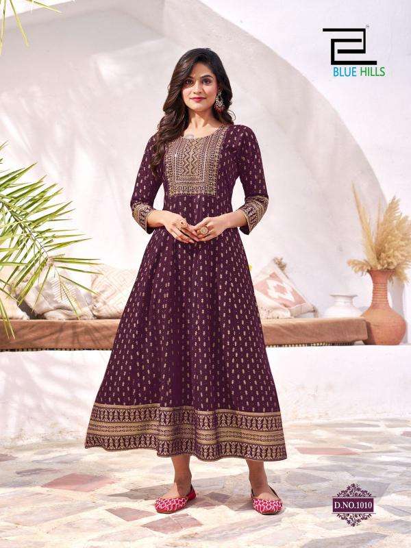 BLUE HILLS PRESENTS YASHIKA READYMADE BIG SIZE RAYON TRADITIONAL ANARKALI GOWN STYLE KURTIS CATALOG WHOLESALER AND EXPORTER 