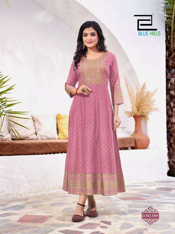 BLUE HILLS PRESENTS YASHIKA READYMADE BIG SIZE RAYON TRADITIONAL ANARKALI GOWN STYLE KURTIS CATALOG WHOLESALER AND EXPORTER 
