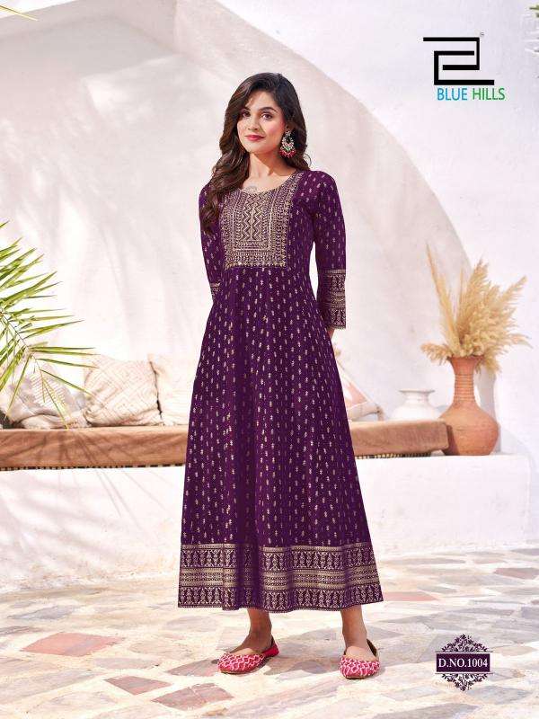 BLUE HILLS PRESENTS YASHIKA READYMADE BIG SIZE RAYON TRADITIONAL ANARKALI GOWN STYLE KURTIS CATALOG WHOLESALER AND EXPORTER 