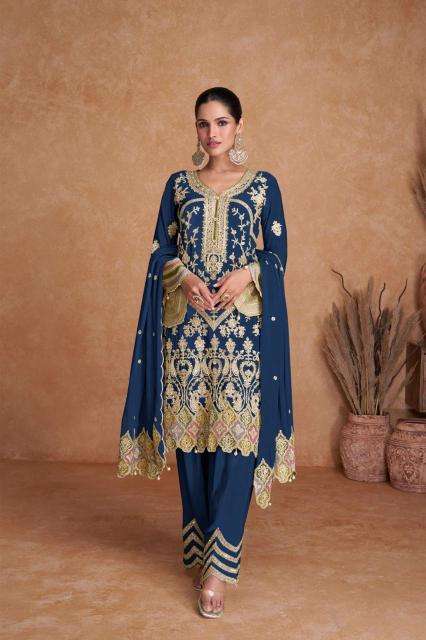 GULKAYRA PRESENTS DESIGNER LIYANA VOL-2 EMBROIDERY CHINON READYMADE TRENDY SUITS CATALOG WHOLESALER AND EXPORTER 