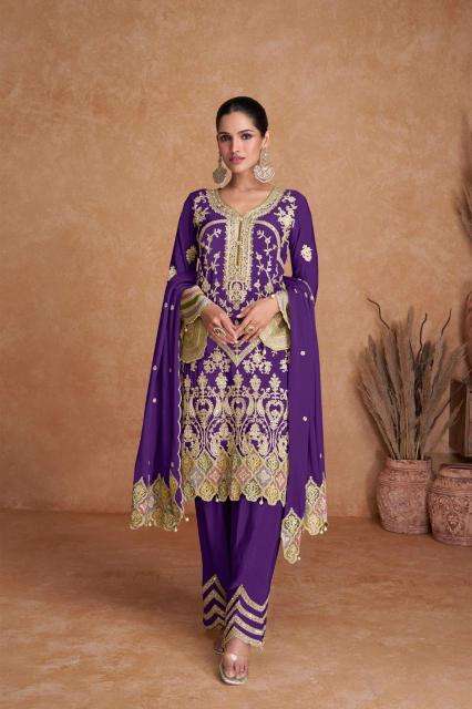 GULKAYRA PRESENTS DESIGNER LIYANA VOL-2 EMBROIDERY CHINON READYMADE TRENDY SUITS CATALOG WHOLESALER AND EXPORTER 