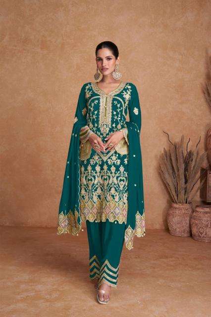 GULKAYRA PRESENTS DESIGNER LIYANA VOL-2 EMBROIDERY CHINON READYMADE TRENDY SUITS CATALOG WHOLESALER AND EXPORTER 