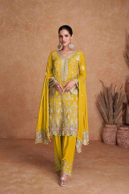 GULKAYRA PRESENTS DESIGNER LIYANA VOL-2 EMBROIDERY CHINON READYMADE TRENDY SUITS CATALOG WHOLESALER AND EXPORTER 